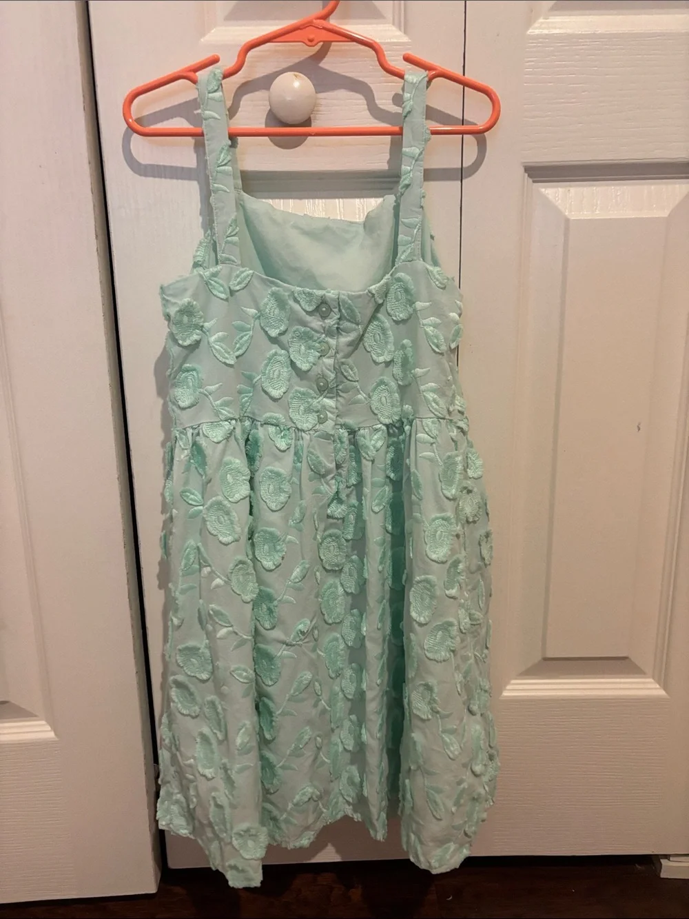 Janie and Jack Mint Floral Embroidered Dress